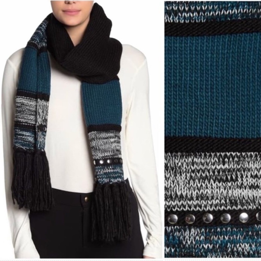 Michael Kors Embellished Stud Fringe Wrap Scarf